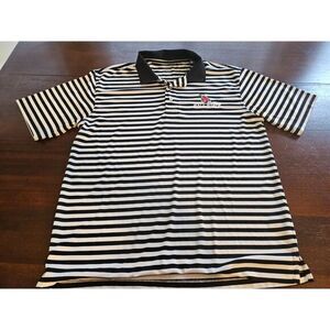 Oxford America Men's L‎ Ball State Cardinals Polo Shirt Black White Stripe